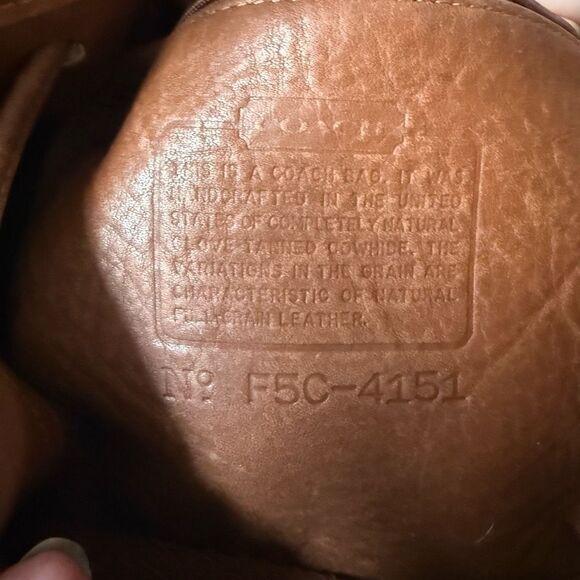 Vintage 90s Coach 1995 4151 Thompson Bucket Bag Tan Leather USA Hang Tag - Picture 9 of 11